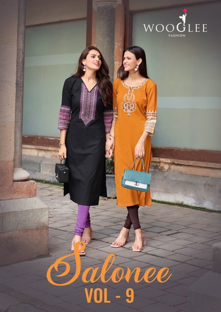Salonee Vol 9 By Wooglee Rayon Daily Wear Kurtis Wholesale Online
